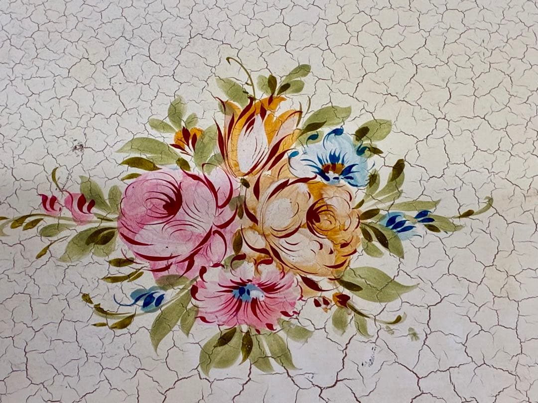 管398☆イタリア製☆ロココ調☆姫家具☆ヒビ加工☆サイドテーブル