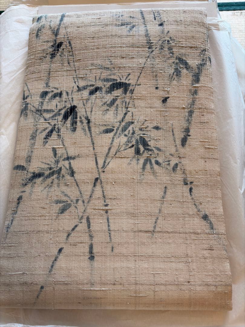 【新品・未使用】本藍染　笹　名古屋帯（作り帯） 単衣（浴衣にも）正絹