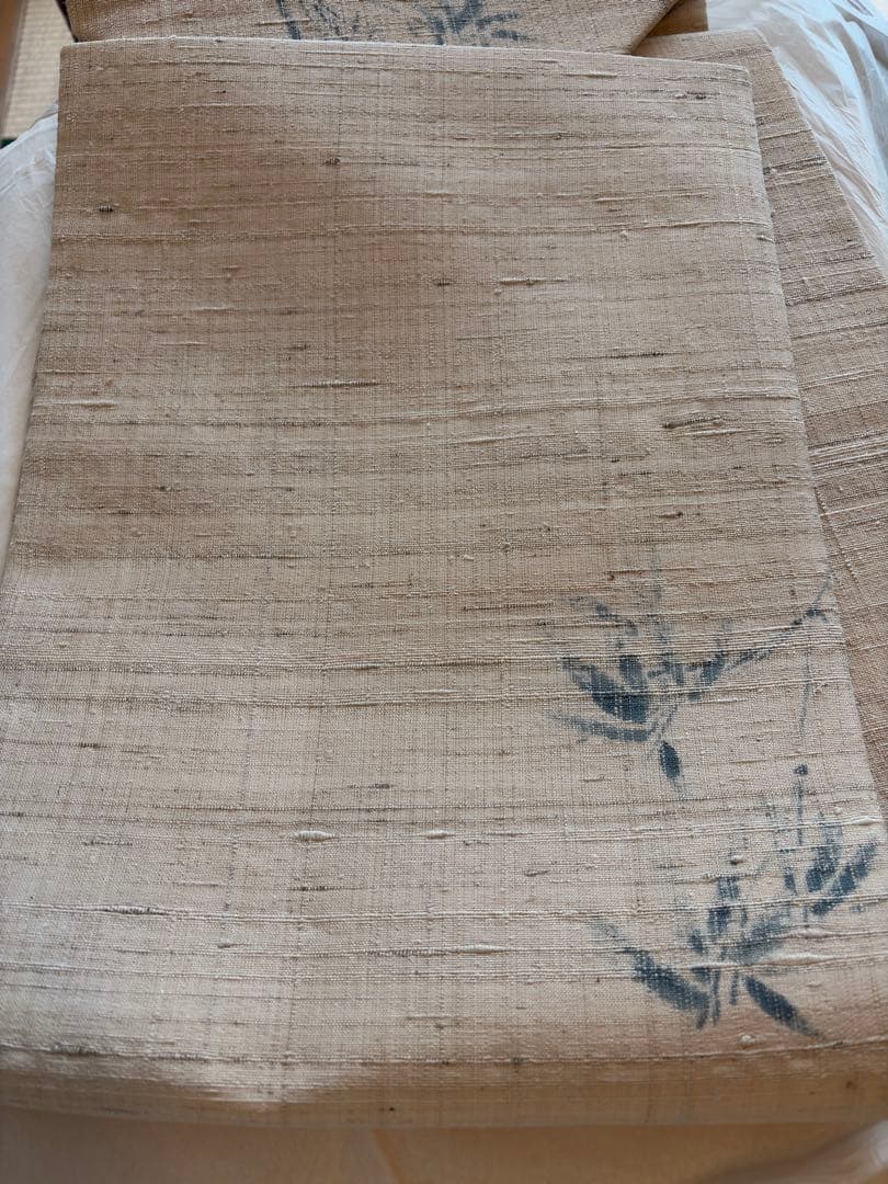 【新品・未使用】本藍染　笹　名古屋帯（作り帯） 単衣（浴衣にも）正絹