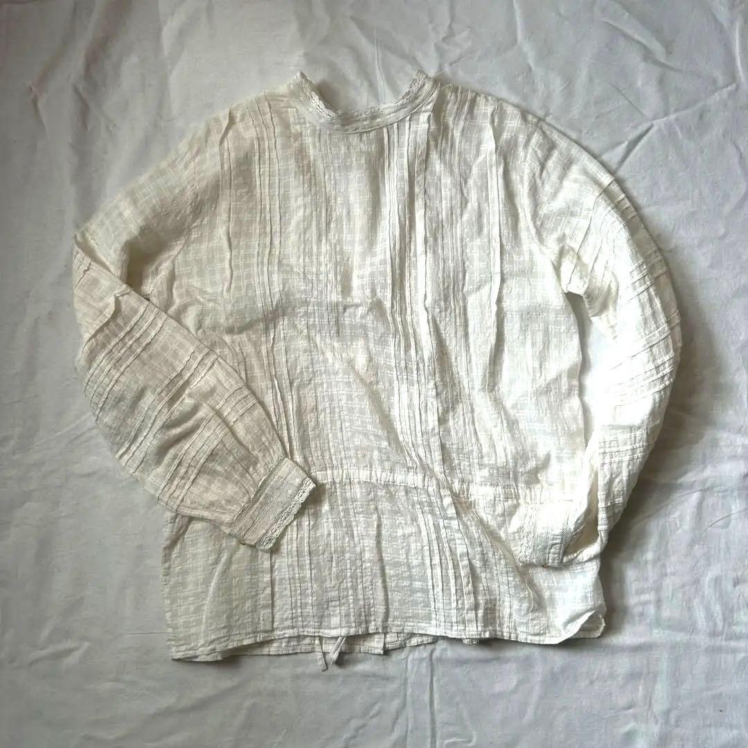 maisond de soil ピンタックレースブラウス