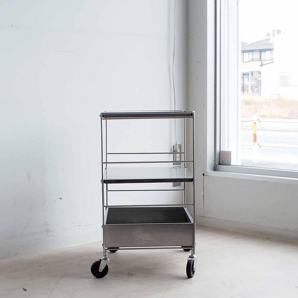 無印良品/MUJI ステンレスユニットシェルフ ワゴン ZR24309