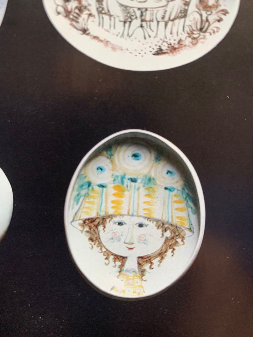 ビヨンヴィンブラッド　大型レアなビンテージ1963年手書き一点物絵皿ラスト