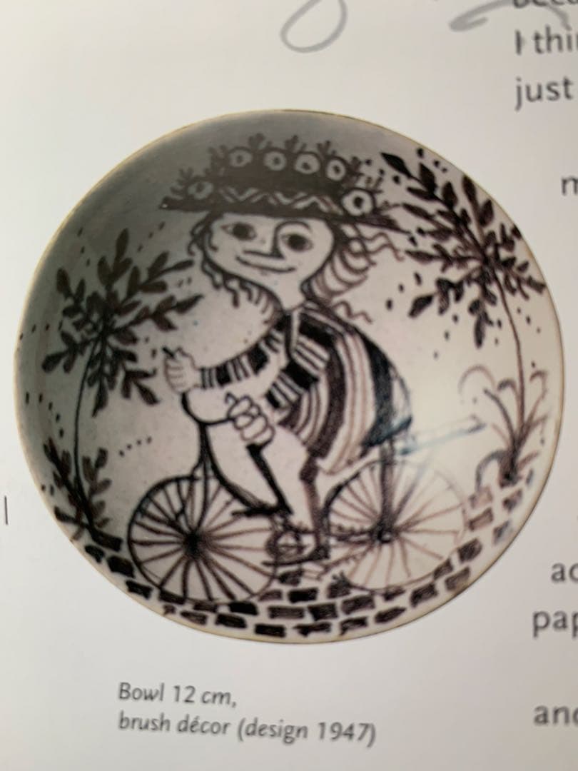 ビヨンヴィンブラッド　大型レアなビンテージ1963年手書き一点物絵皿ラスト