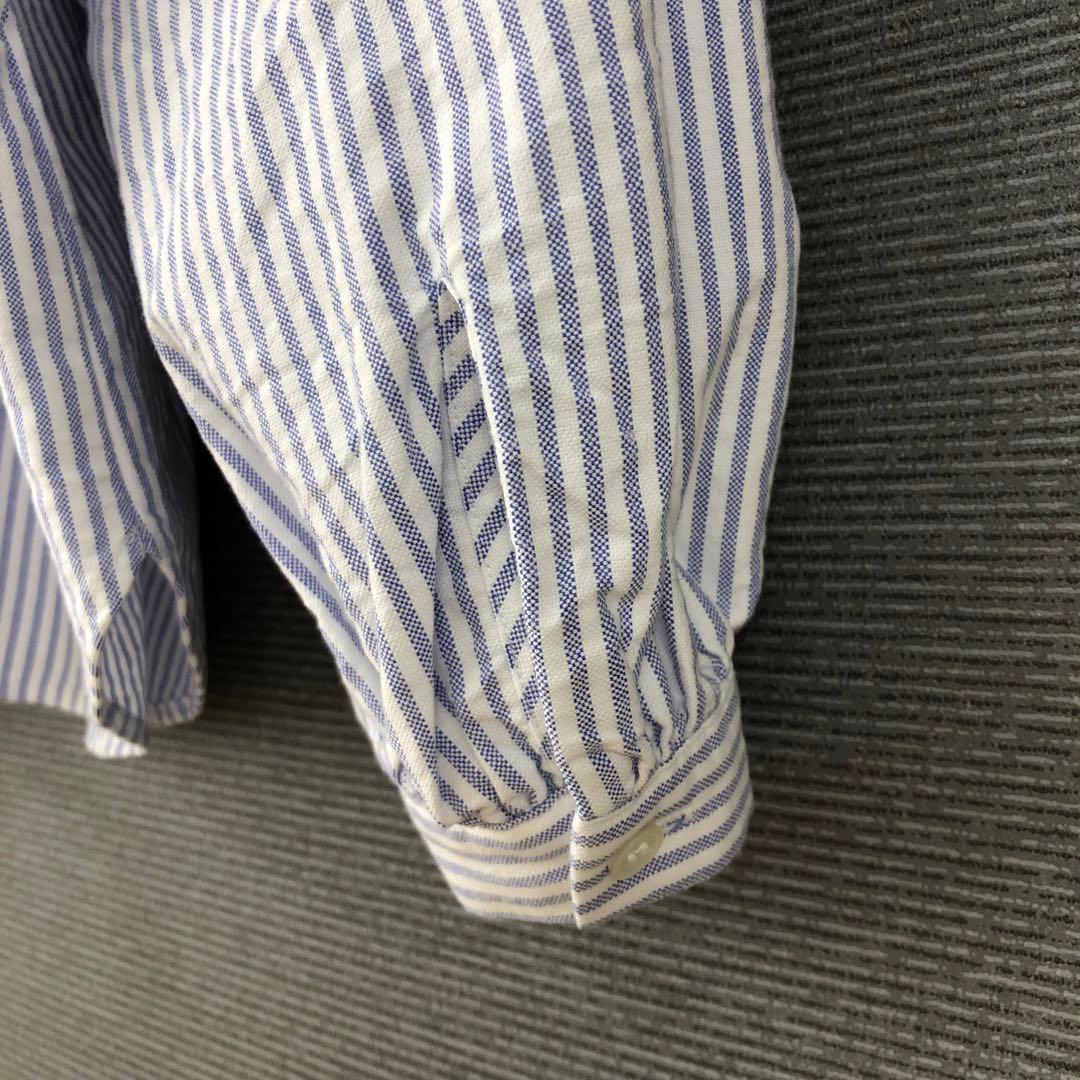 ジャーナルスタンダードラックス OXストライプ フリルブラウス ブルー