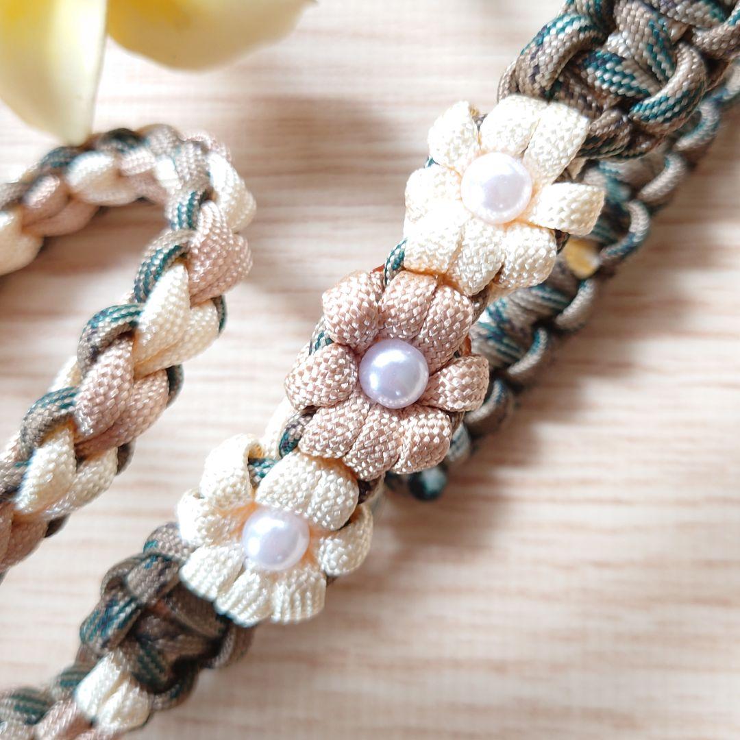 パラコードリード　ラブラブ編みカフェリード　秋カラー マロン＆パパイヤ　№098