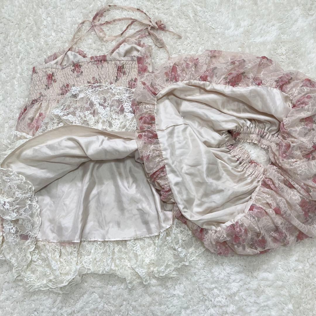 アクシーズファム ブーケレースキャミチュニック バルーンスカート セット