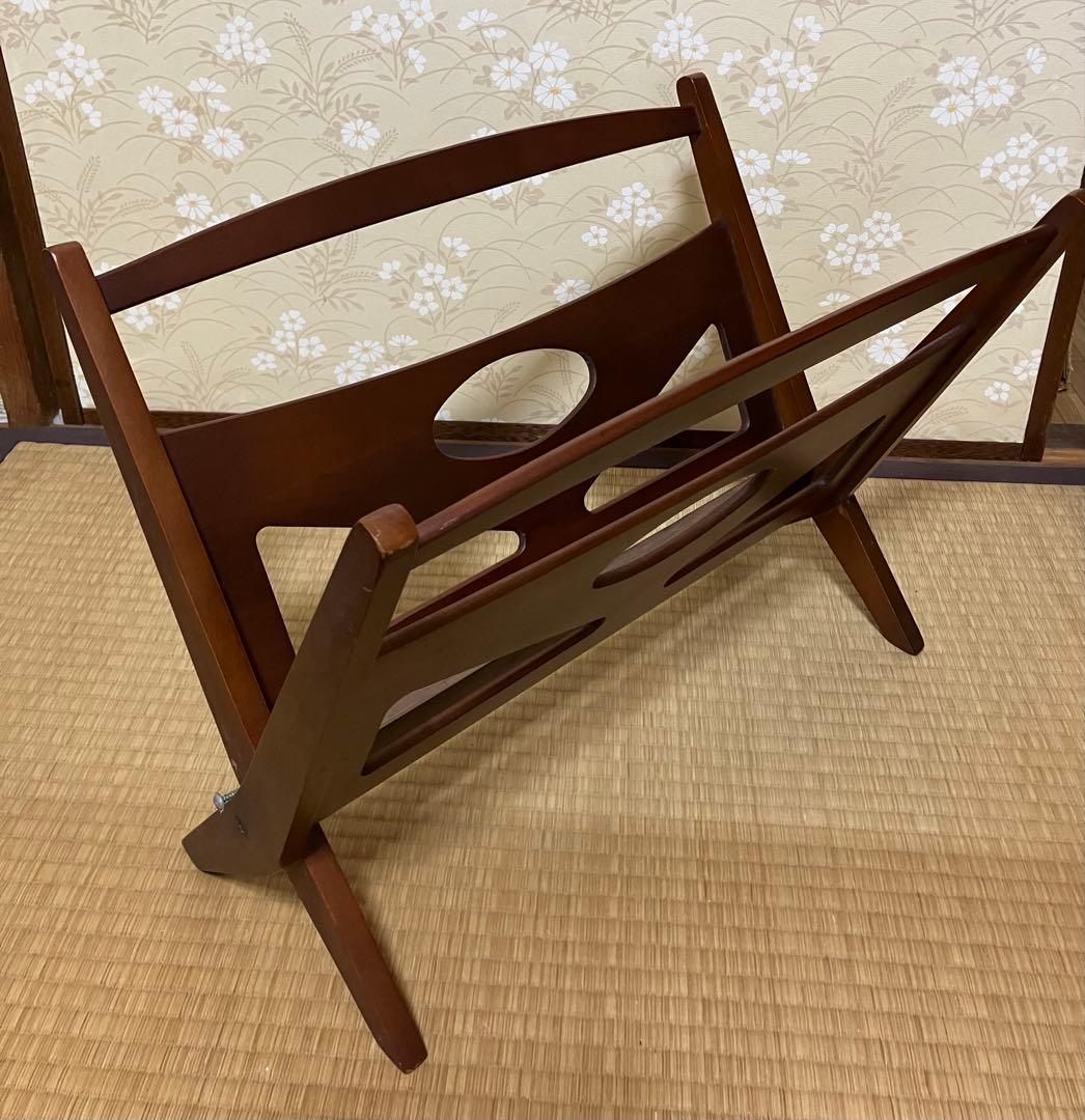 カリモク マガジンラック ブックスタンド（60年代オリジナル当時物）