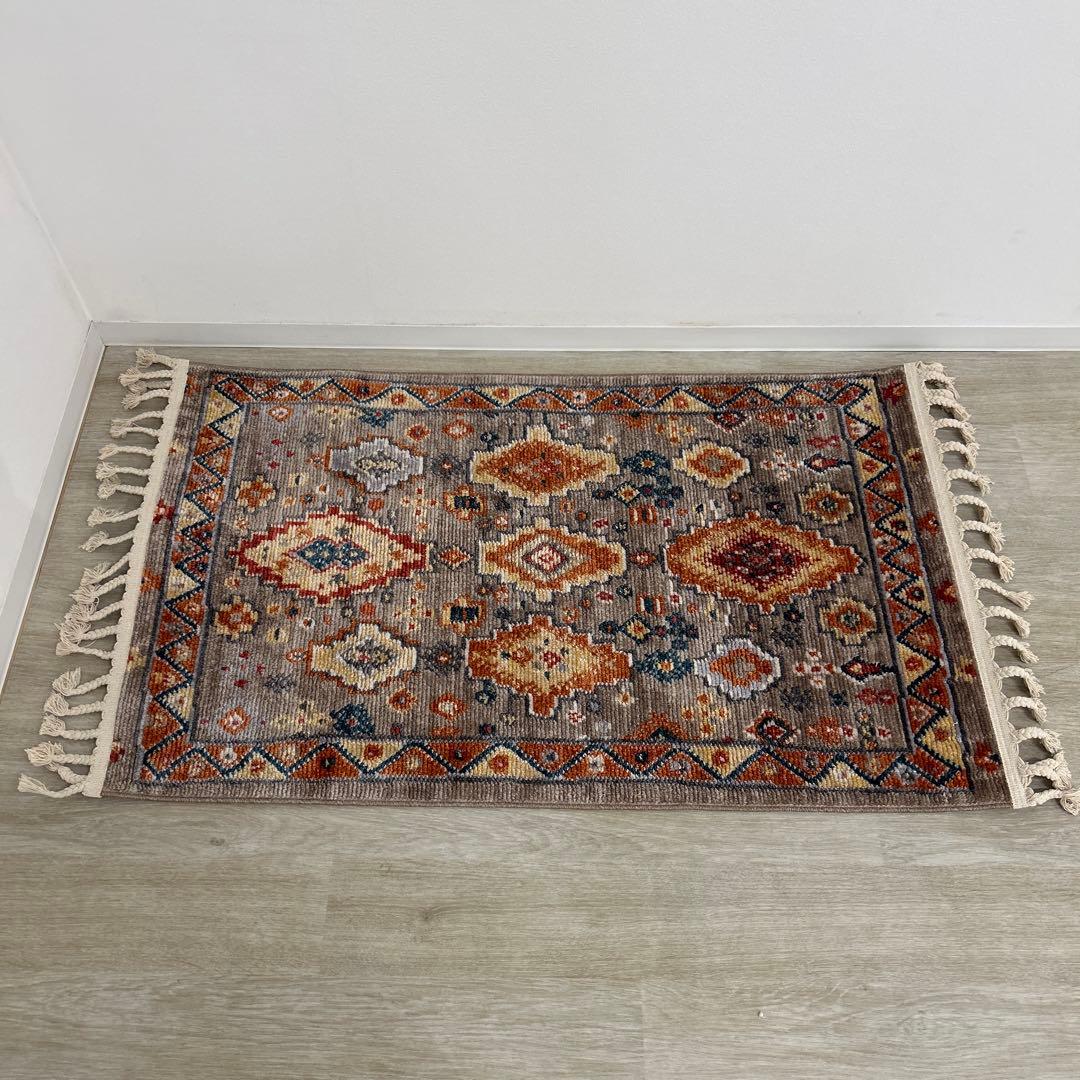 新品☆玄関マット ヴィンテージ風 ラグ キリム柄 ウィルトンラグ カーペット