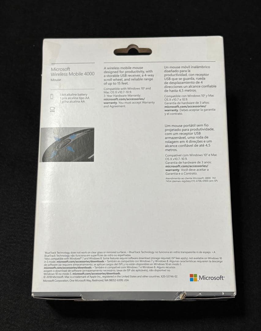 未開封　Microsoft wireless mobile 4000 mouse