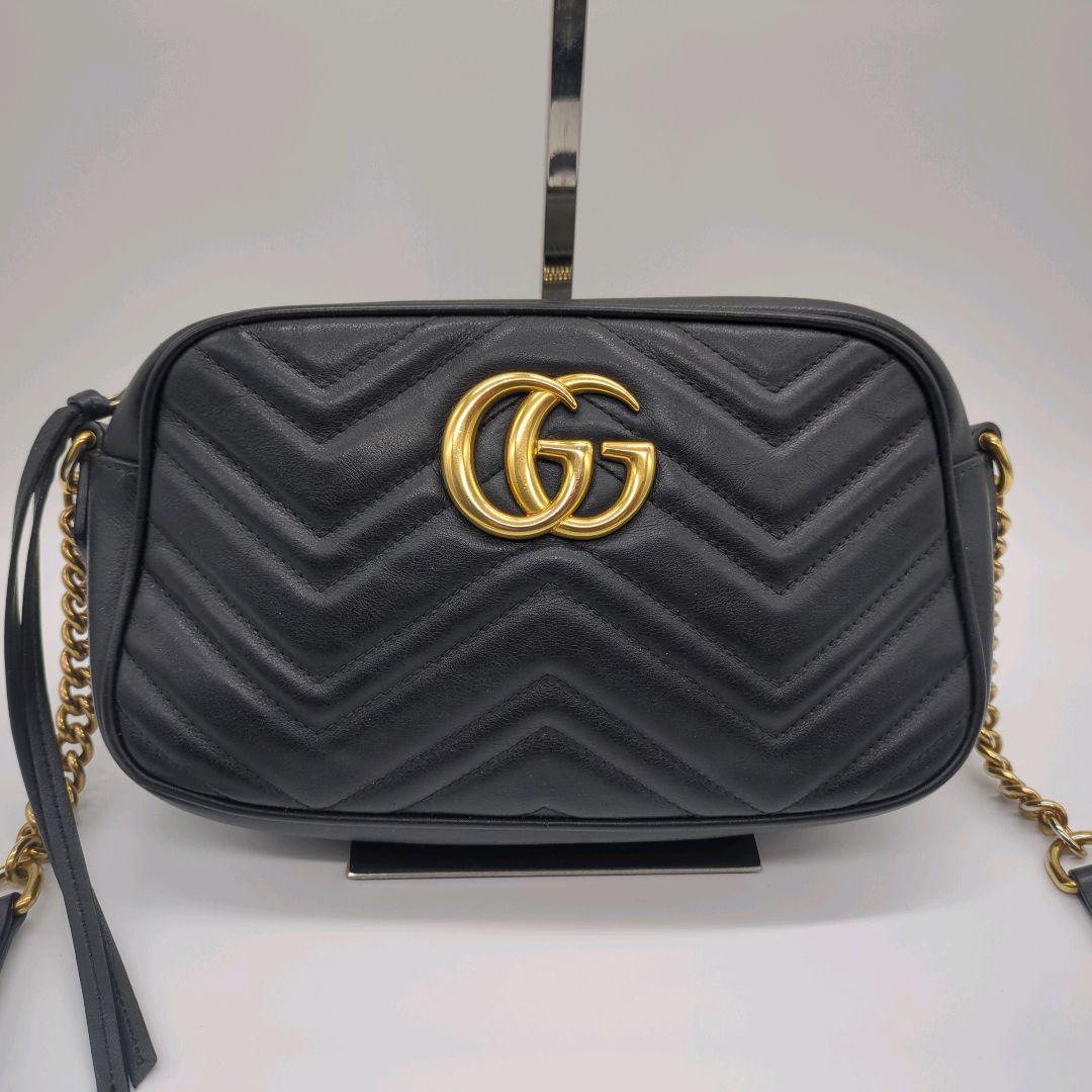 【人気モデル・美品】グッチ☆チェーンショルダー マーモント キルティング レザー