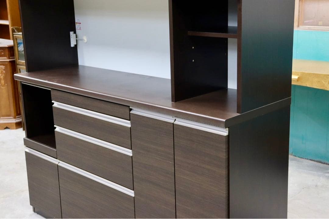 GMHH400○松田家具 プリモアレンジ ダークブラウン キッチンボード レンジ