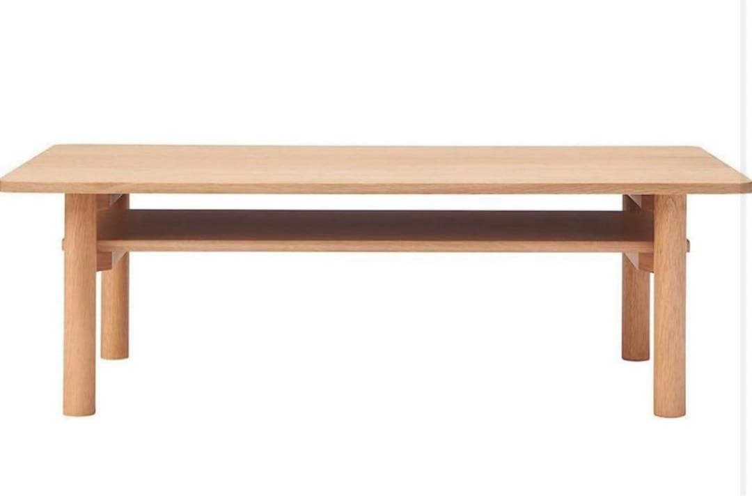 レア【廃番品】MUJI無印良品★ローテーブル センターテーブル★棚板付きオーク材