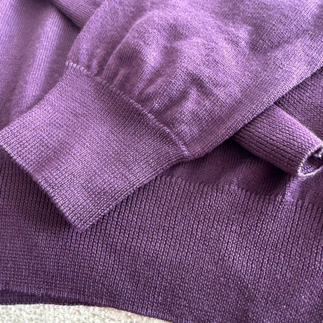 cruciani ウールニット セーター 48 パープル バーガンディ色