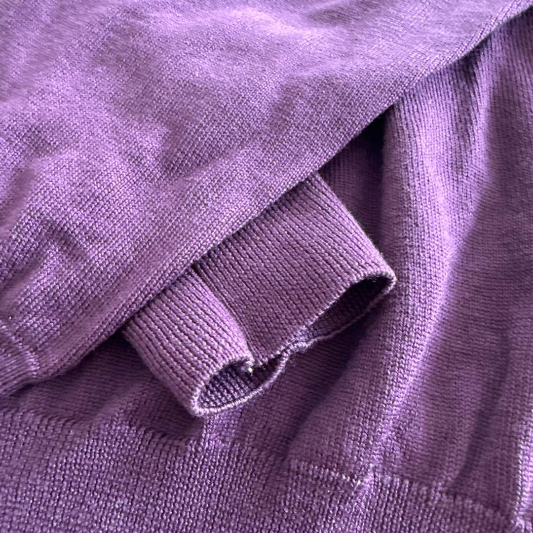 cruciani ウールニット セーター 48 パープル バーガンディ色