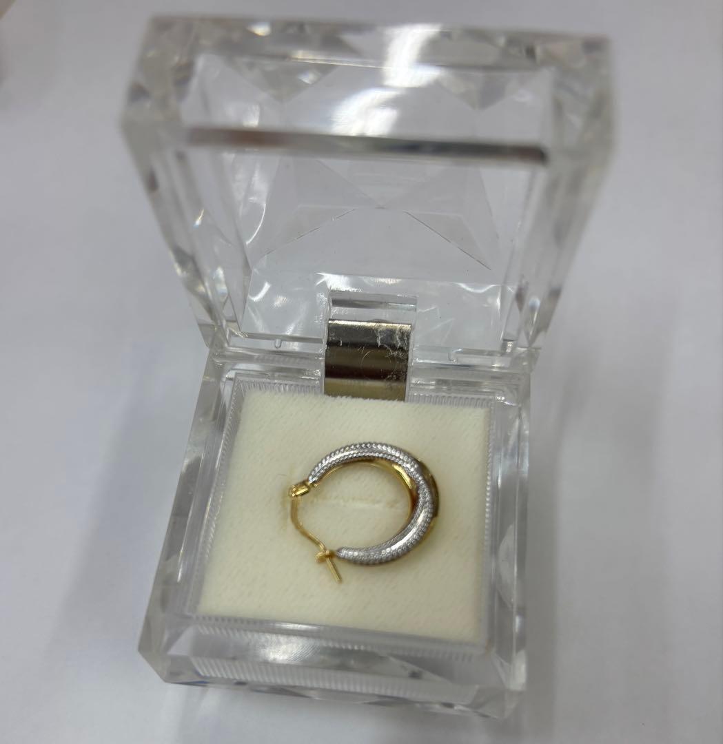 K18　ゴールド　ピアス　片耳　ウノアエレ　フープピアス