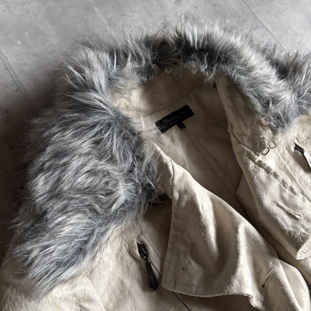 【00s archive】ファー付き　コート　蛇柄　y2k お兄系　ギャル男