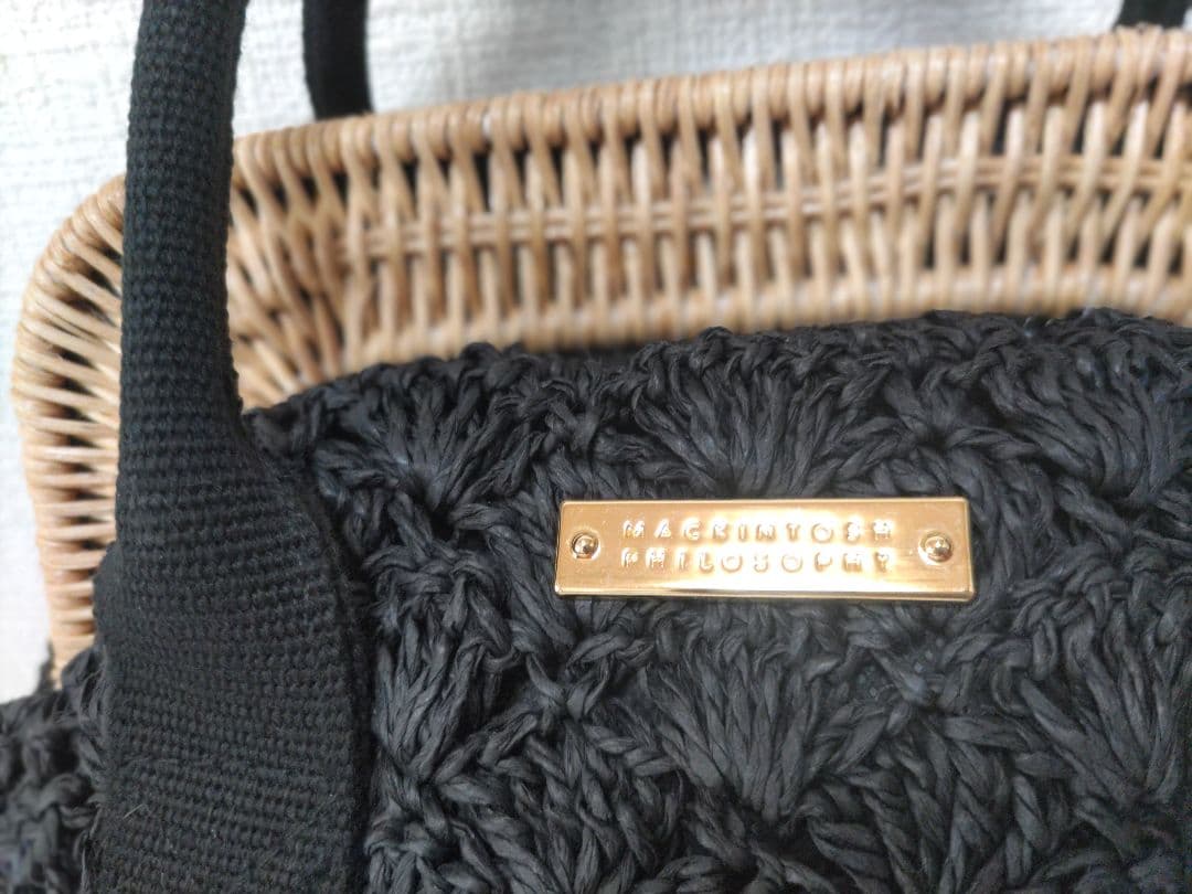 MACKINTOSH PHILOSOPHY 新品　黒のかごハンドバッグ