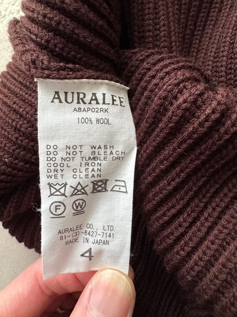 k*い様 AURALEE SUPER FINE WOOL RIB KNIT P/