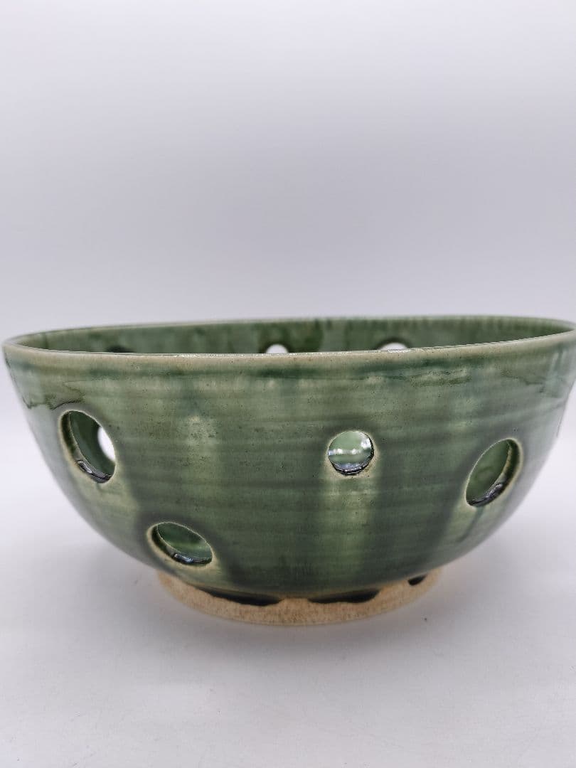 c848 菓子器 織部 加藤光右衛門 木箱 茶道具 古物