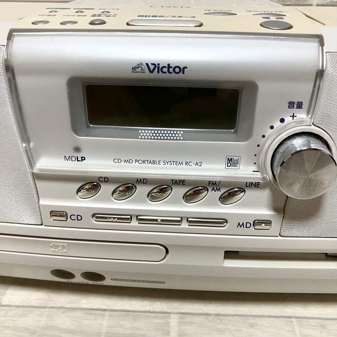 ビクター　Clavia MD CD カセットプレーヤー　RC-A2-W 録音機能