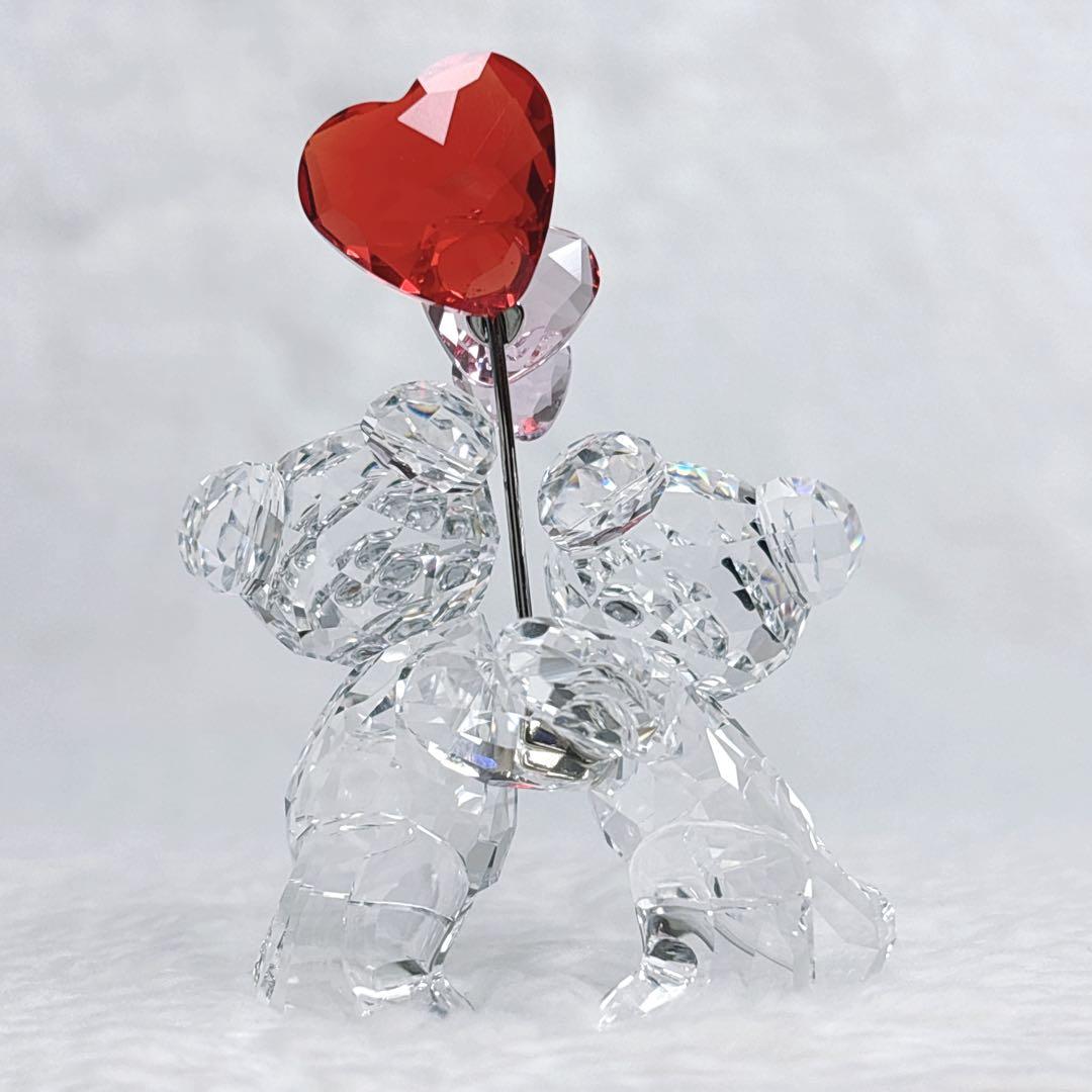 置物 SWAROVSKI Crystal Bear Heart Balloons