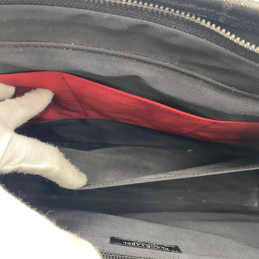 ブラックレーベルクレストブリッジ　ビジネスバッグ　ノバチェック　レザー　黒