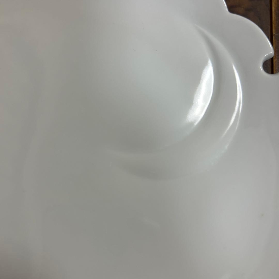 有田焼 白磁　彫雪月花文　花伝作　銘々皿　４枚