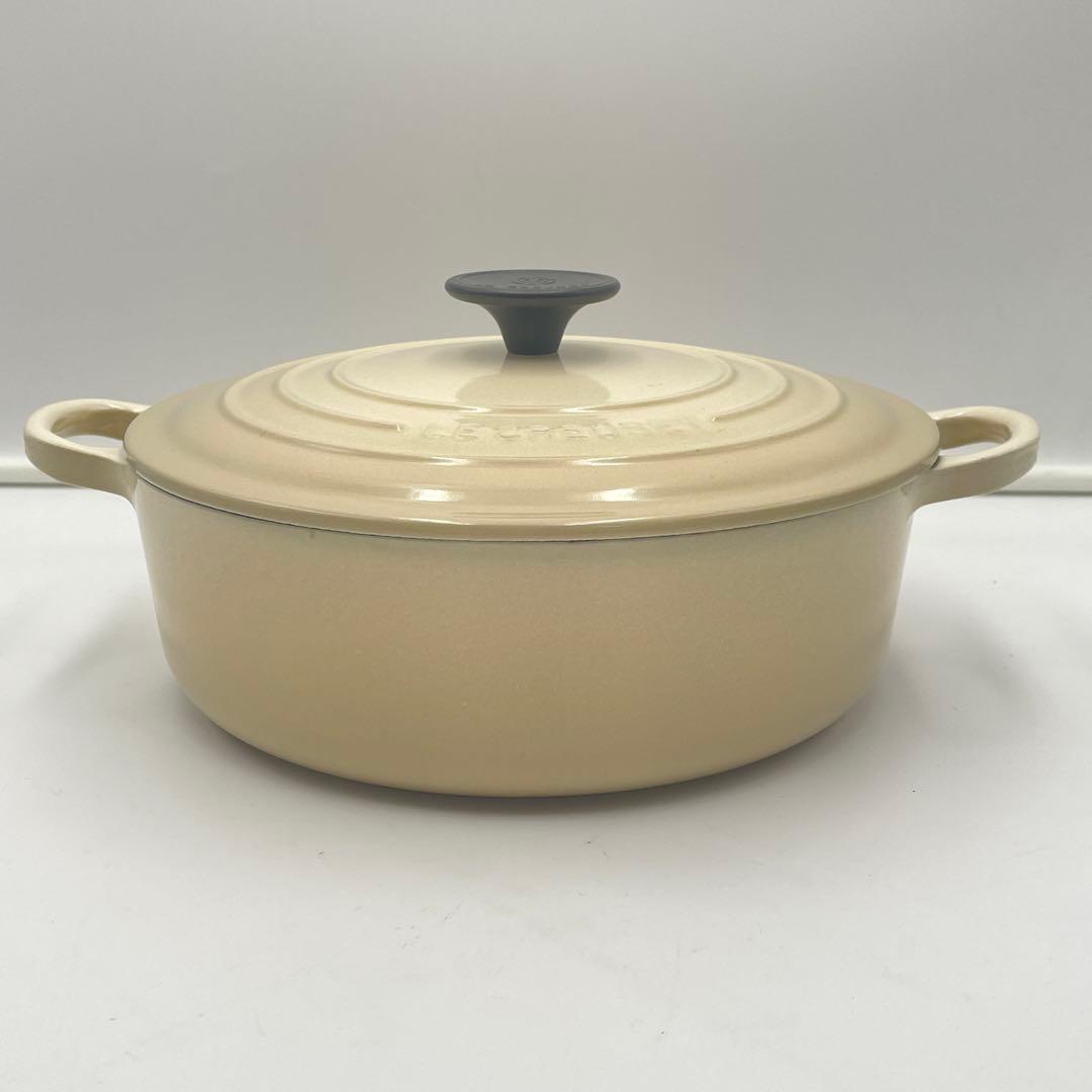 美品　LE CREUSET ジャポネーズ　両手鍋　24cm アイボリー