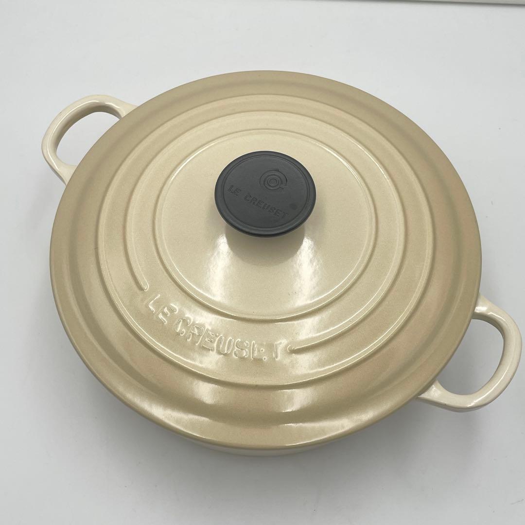美品　LE CREUSET ジャポネーズ　両手鍋　24cm アイボリー