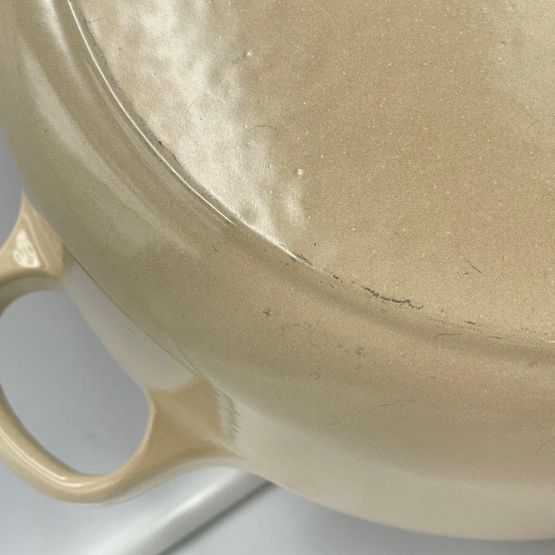美品　LE CREUSET ジャポネーズ　両手鍋　24cm アイボリー