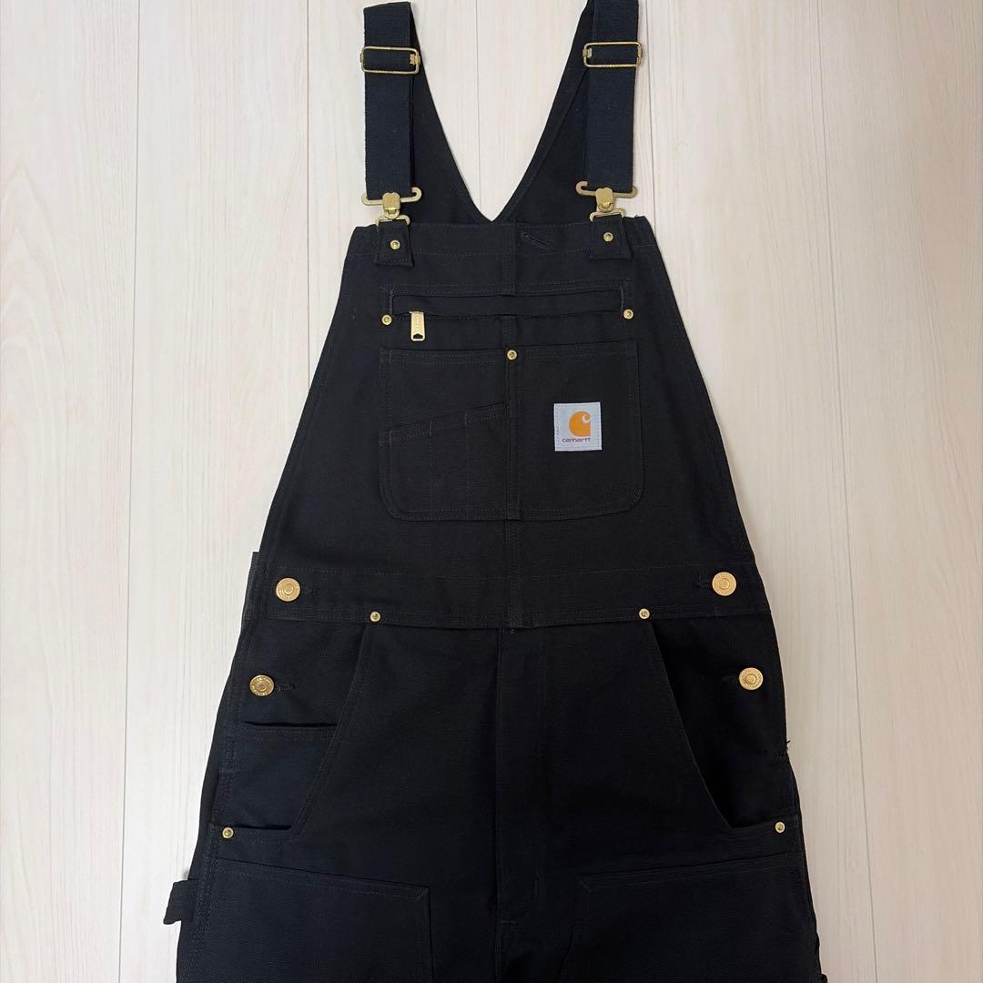 Carhartt カーハートオーバーオール　ダブルニーダック　ブラック30/32