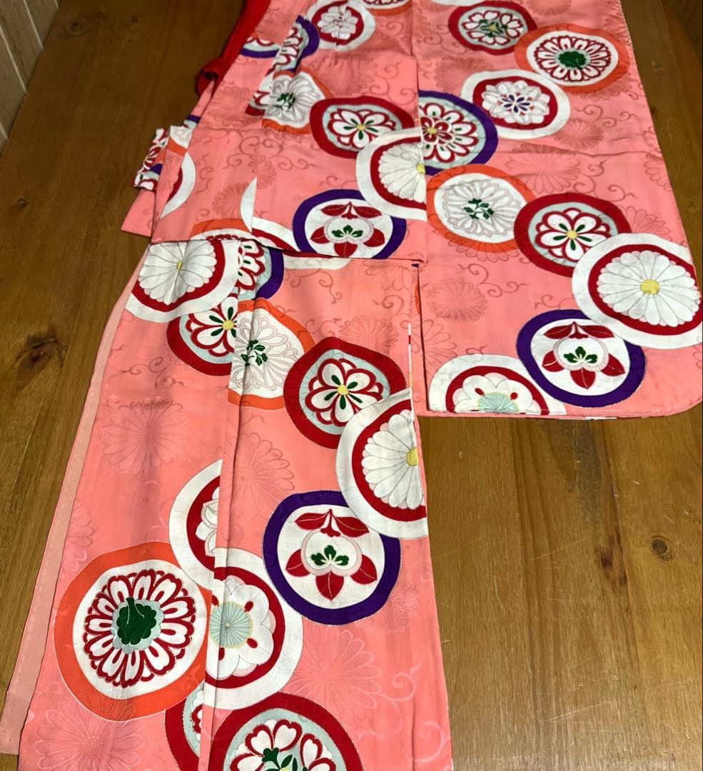 七五三　7歳　アンティーク正絹着物　正絹袋帯　長襦袢　小物セット