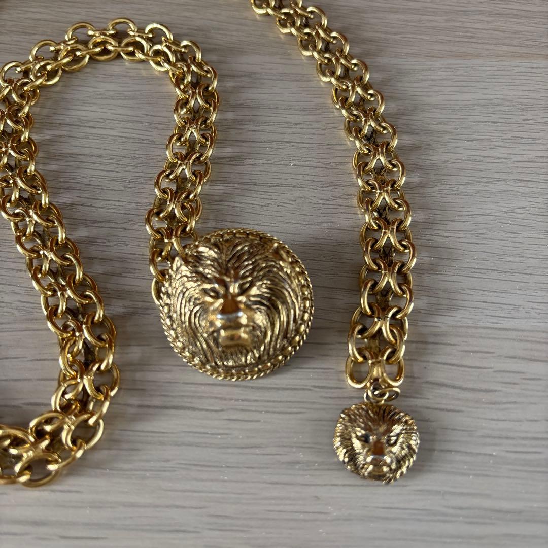 シャネルCHANELゴールチェーンベルト ビンテージ ライオンモチーフ