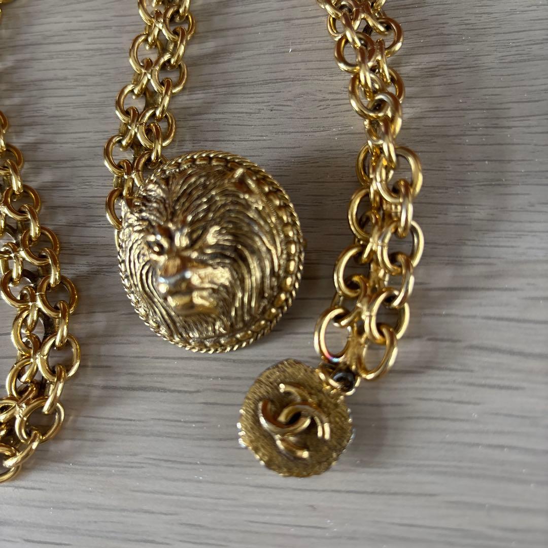 シャネルCHANELゴールチェーンベルト ビンテージ ライオンモチーフ