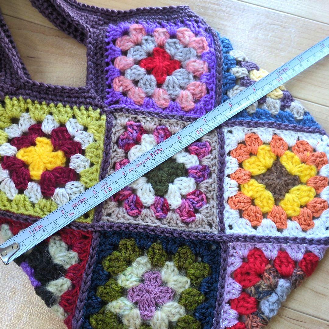 【もも】ハンドメイド グラニースクエアのモチーフバッグ 7点