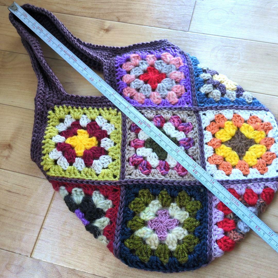 【もも】ハンドメイド グラニースクエアのモチーフバッグ 7点