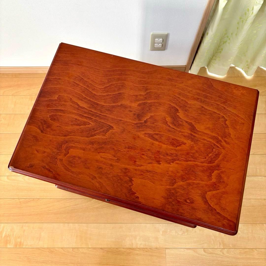 四国工芸 木製 ガラス格子戸付 キャスター ワゴン キャビネット 昭和レトロ