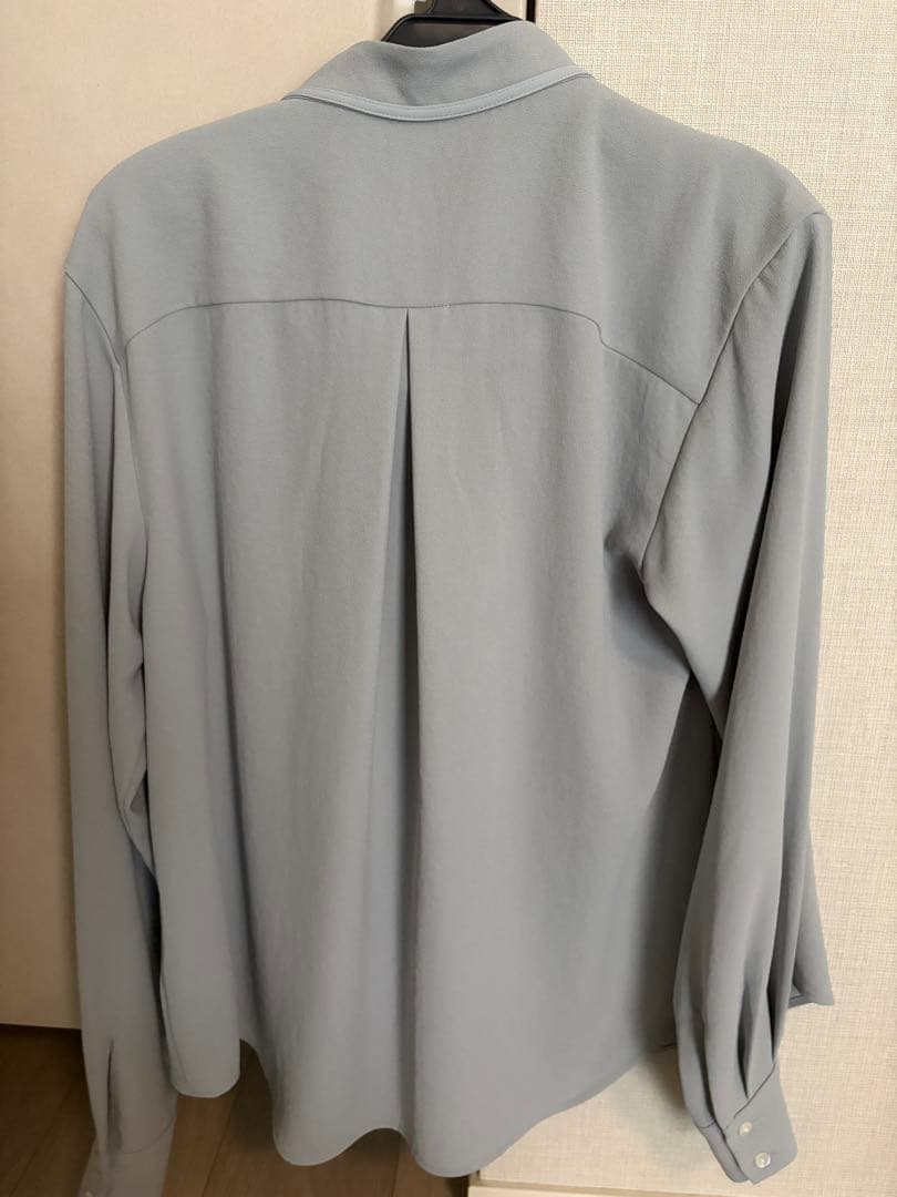 ソージュ soeju ジョーゼットリボンブラウス ブルーグレー M