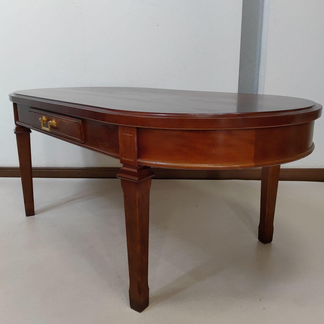 マルニ木工 地中海 センターテーブル 楕円形引き出し付き クラシカル