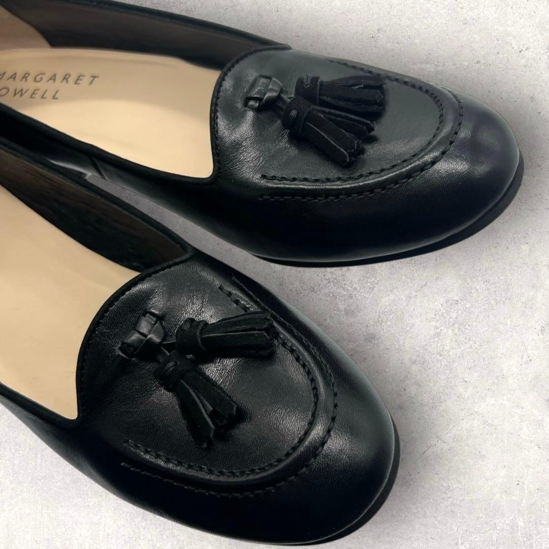 美品☆ マーガレットハウウェル　黒　ブラックローファー　タッセル　24.5㎝