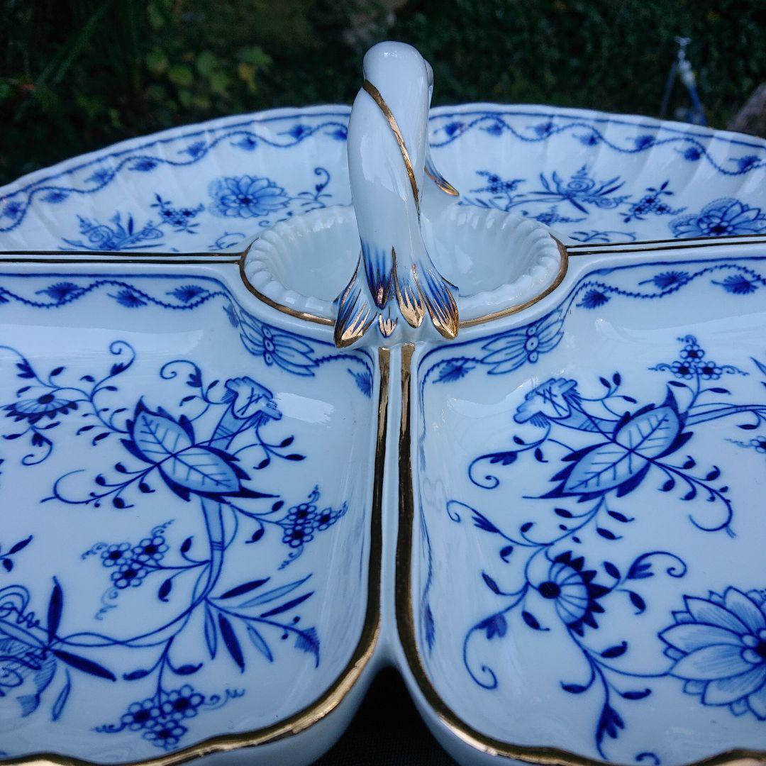 マイセン* ブルーオニオン　美品　金彩縁取り特大皿 * 直径* 38センチ