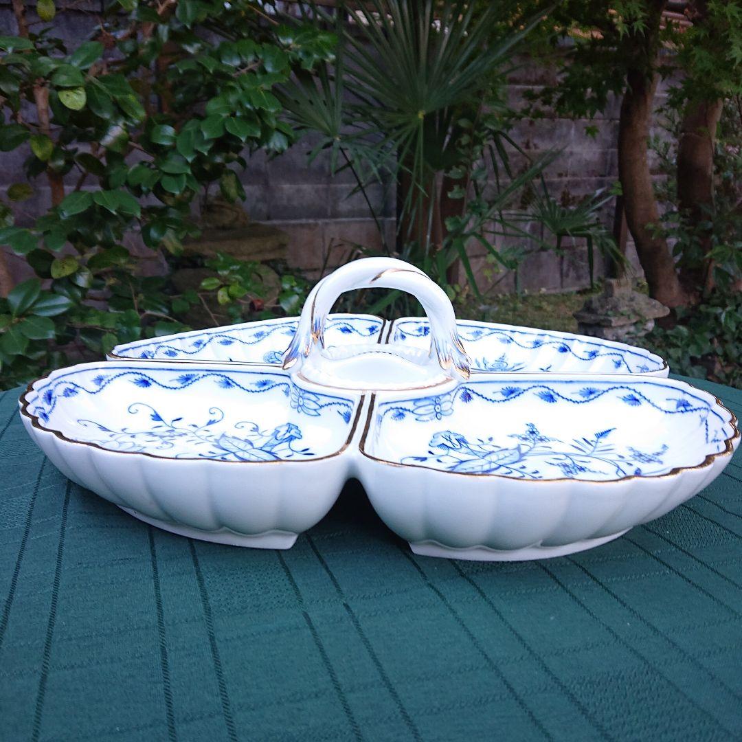 マイセン* ブルーオニオン　美品　金彩縁取り特大皿 * 直径* 38センチ