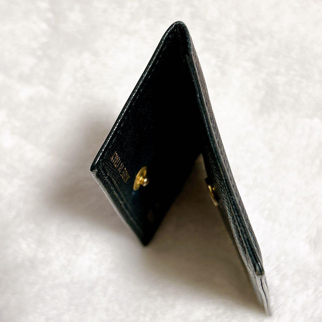 【極美品】PRADA プラダ　ブラック　レザー　カードケース　名刺入れ　イタリア