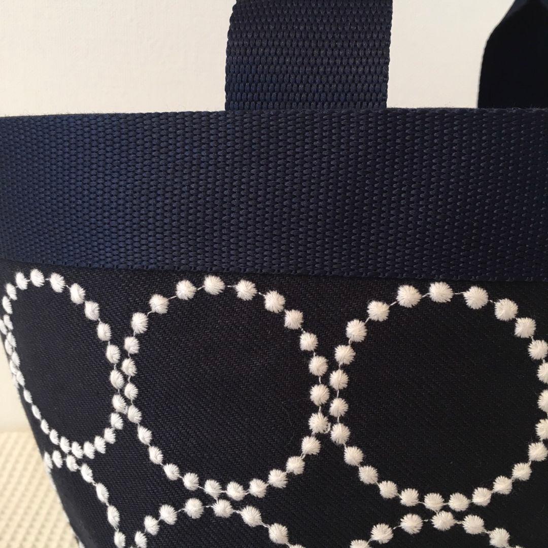 ミナペルホネン ハンドメイド トートバッグ タンバリン ネイビー