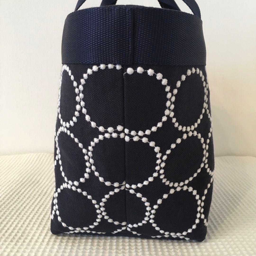ミナペルホネン ハンドメイド トートバッグ タンバリン ネイビー