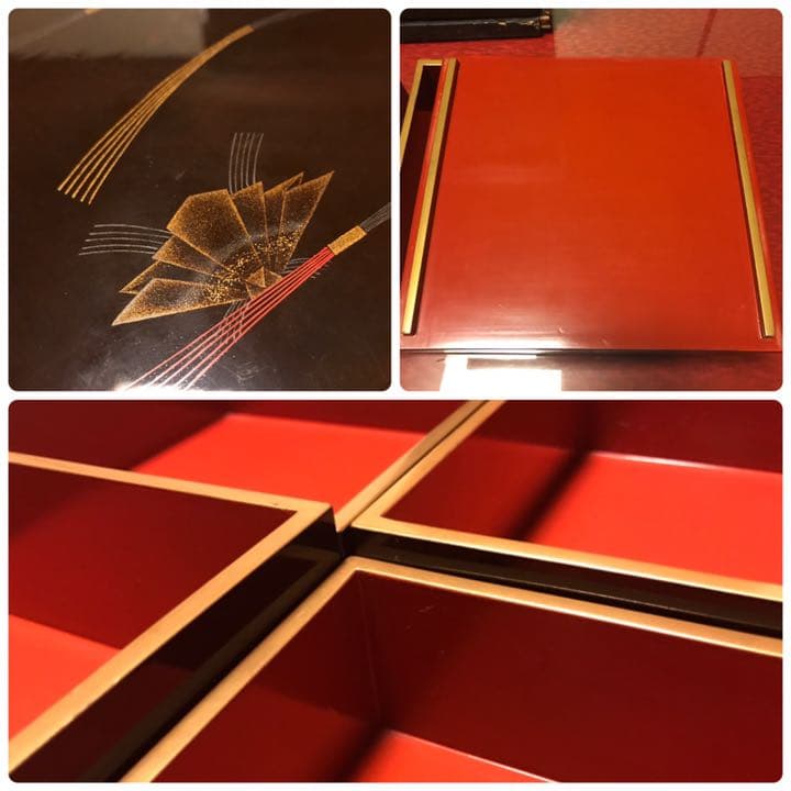 熨斗蒔絵  4段重箱 時代 ※共箱無し