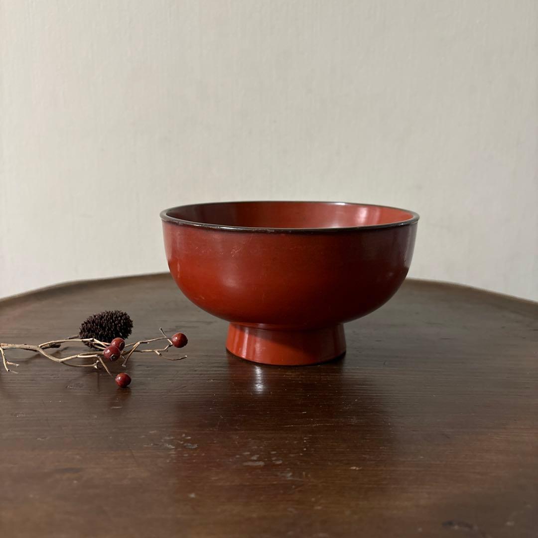 時代朱塗椀　根来.懐石.酒器.古道具.アンティーク.検:白洲正子.秦秀雄.李朝