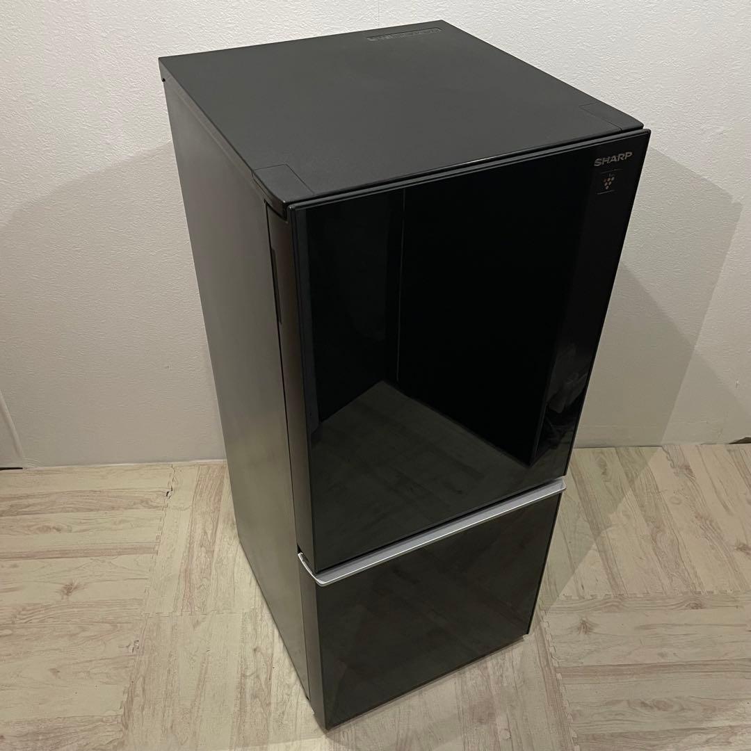【極美品】SHARP 冷蔵庫 一人暮らし　ガラストップ　両開き可能