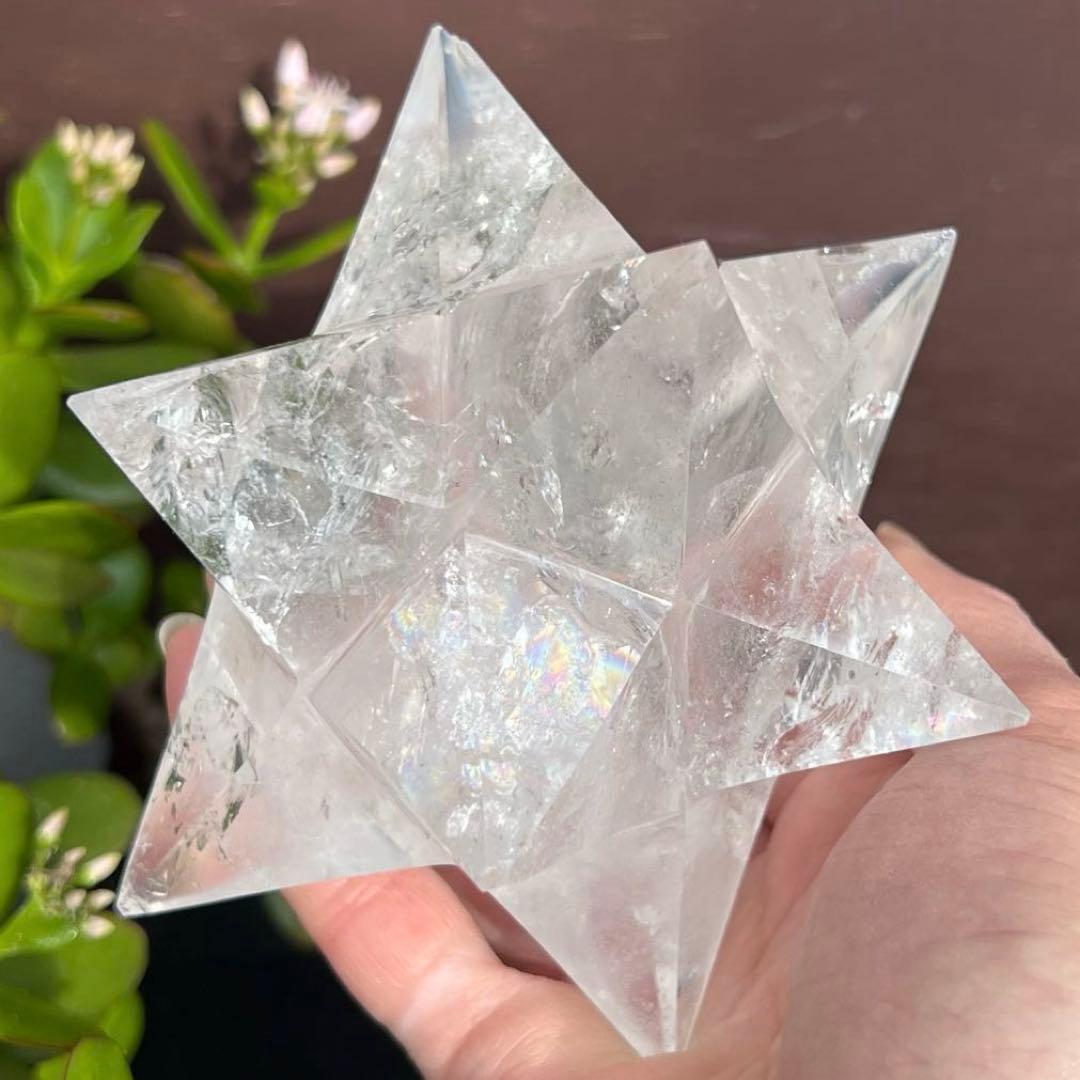 ※訳あり品 虹入り アステロイド 水晶 天然石 パワーストーン