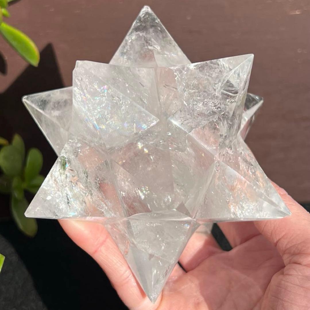 ※訳あり品 虹入り アステロイド 水晶 天然石 パワーストーン